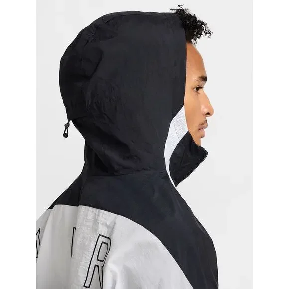 Nike Woven Full Zip Men’s Large Jacket Hoodie Black/White HJ0634-010 NWT